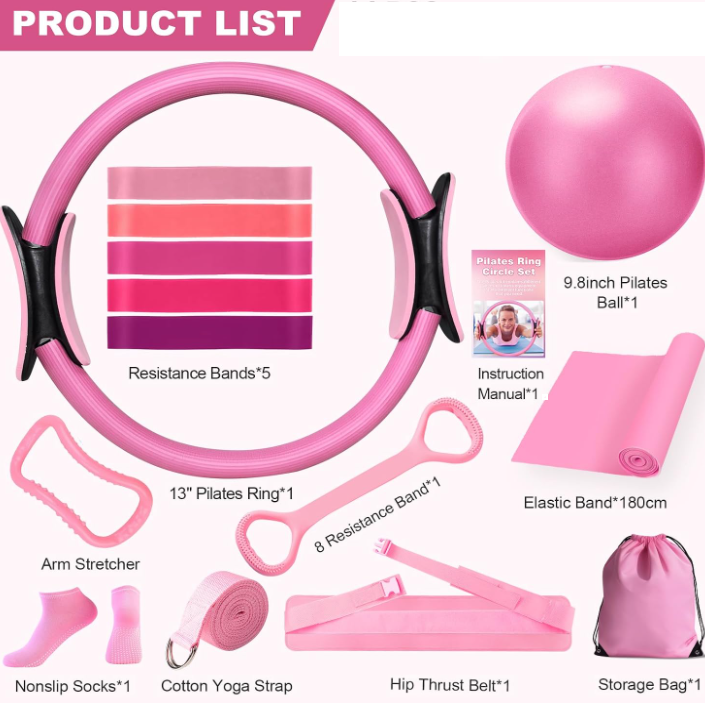 Premium 13-Piece Yoga and Pilates Set for Full-Body Workouts